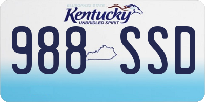 KY license plate 988SSD