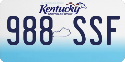KY license plate 988SSF