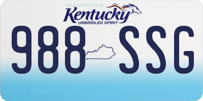 KY license plate 988SSG