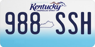 KY license plate 988SSH