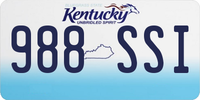 KY license plate 988SSI