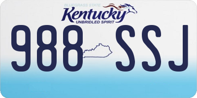 KY license plate 988SSJ