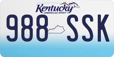 KY license plate 988SSK
