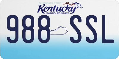 KY license plate 988SSL
