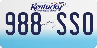 KY license plate 988SSO