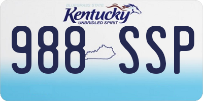 KY license plate 988SSP