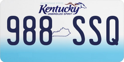 KY license plate 988SSQ