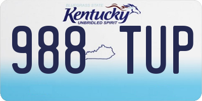 KY license plate 988TUP