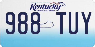 KY license plate 988TUY