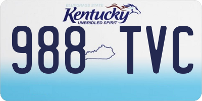 KY license plate 988TVC