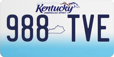 KY license plate 988TVE