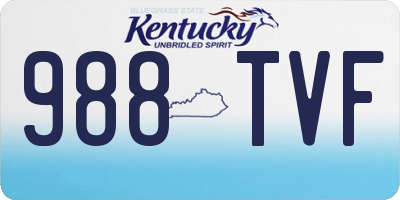 KY license plate 988TVF