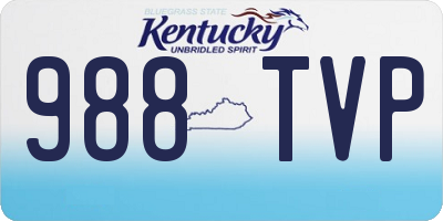 KY license plate 988TVP