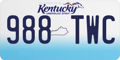 KY license plate 988TWC