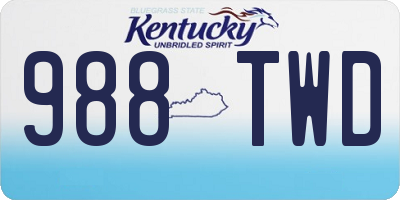 KY license plate 988TWD
