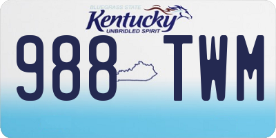 KY license plate 988TWM