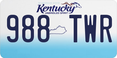 KY license plate 988TWR