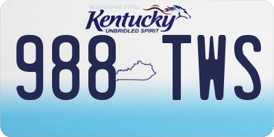 KY license plate 988TWS