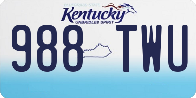 KY license plate 988TWU