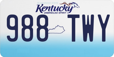 KY license plate 988TWY