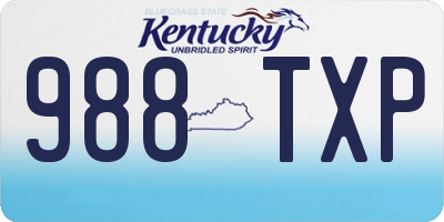 KY license plate 988TXP