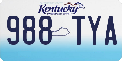 KY license plate 988TYA