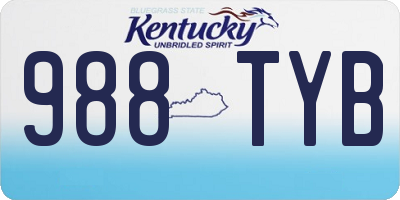 KY license plate 988TYB