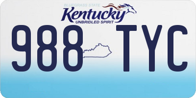 KY license plate 988TYC