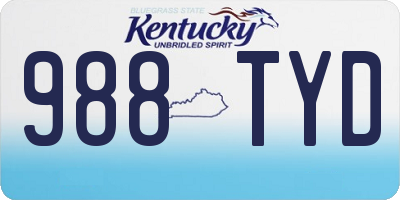 KY license plate 988TYD
