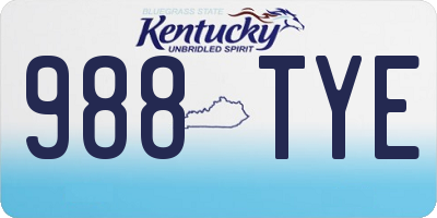 KY license plate 988TYE