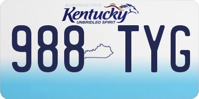 KY license plate 988TYG