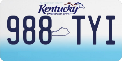 KY license plate 988TYI