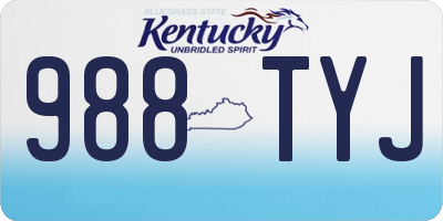 KY license plate 988TYJ
