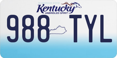 KY license plate 988TYL