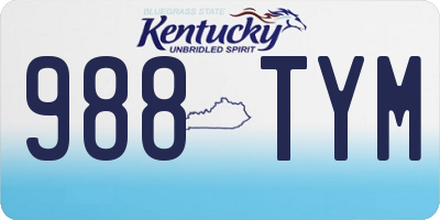 KY license plate 988TYM