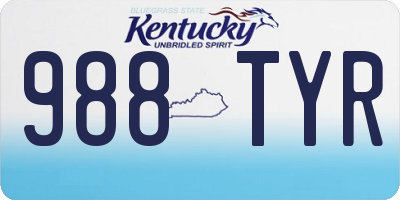 KY license plate 988TYR