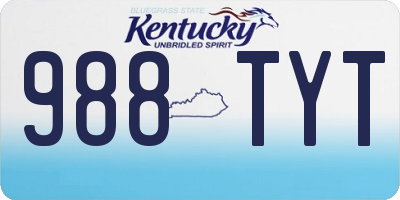 KY license plate 988TYT