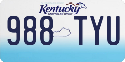 KY license plate 988TYU