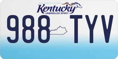 KY license plate 988TYV