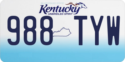 KY license plate 988TYW