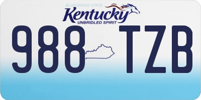 KY license plate 988TZB