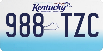 KY license plate 988TZC