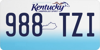 KY license plate 988TZI