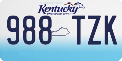 KY license plate 988TZK