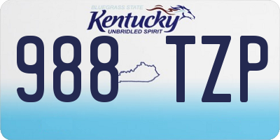 KY license plate 988TZP