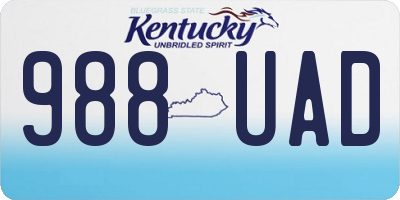 KY license plate 988UAD