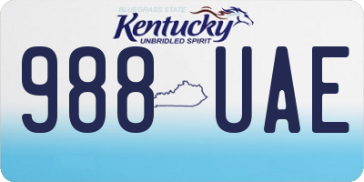 KY license plate 988UAE