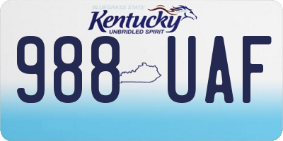 KY license plate 988UAF