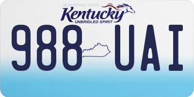 KY license plate 988UAI