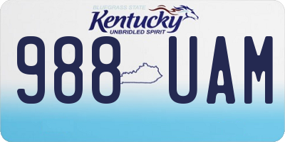 KY license plate 988UAM